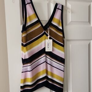 Ted Baker Stripped V-neck Tank Top